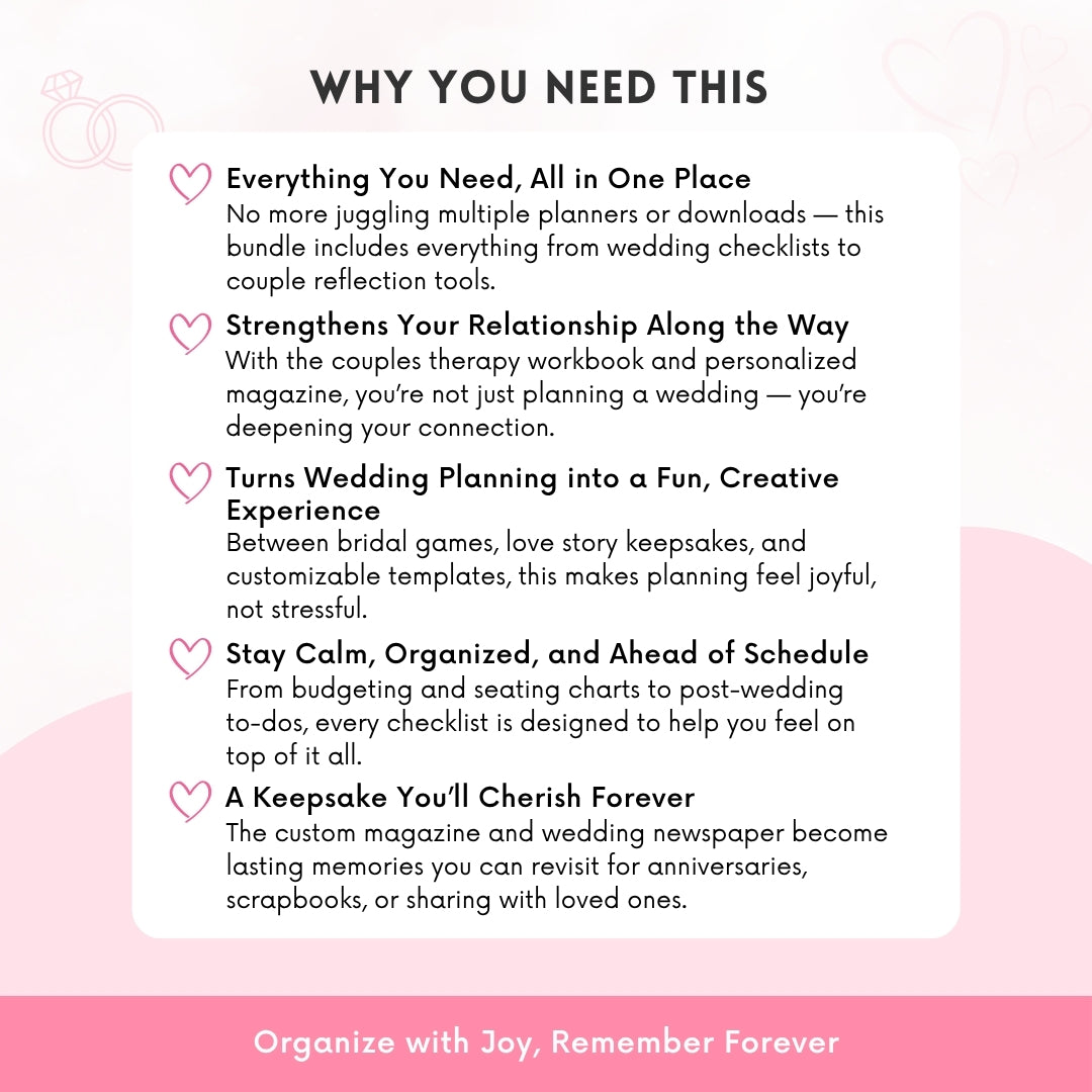 The Wedding & Coupleās Essentials Bundle ā Your Complete Guide from Engagement to Honeymoon