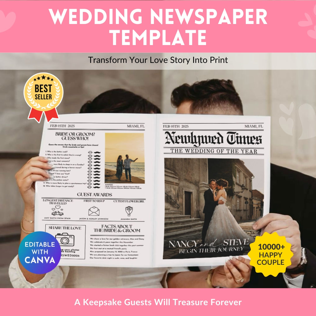 Couple Anniversary Newspaper Template – A Creative Touch for Your Big Day