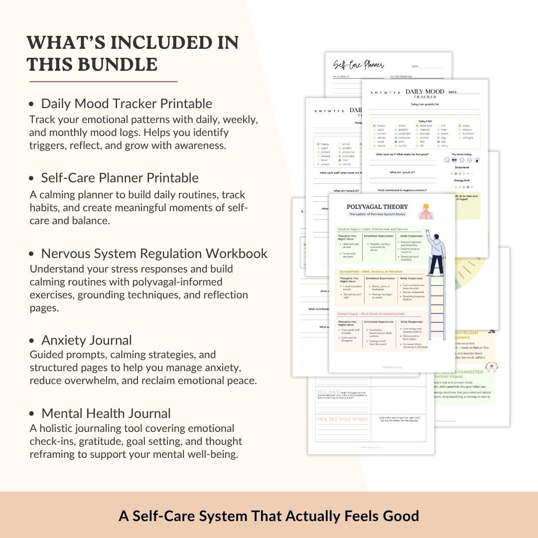 The Mental Clarity & Self-Care Bundle – 5 Therapist Tools for Focus, Calm, and Inner Balance