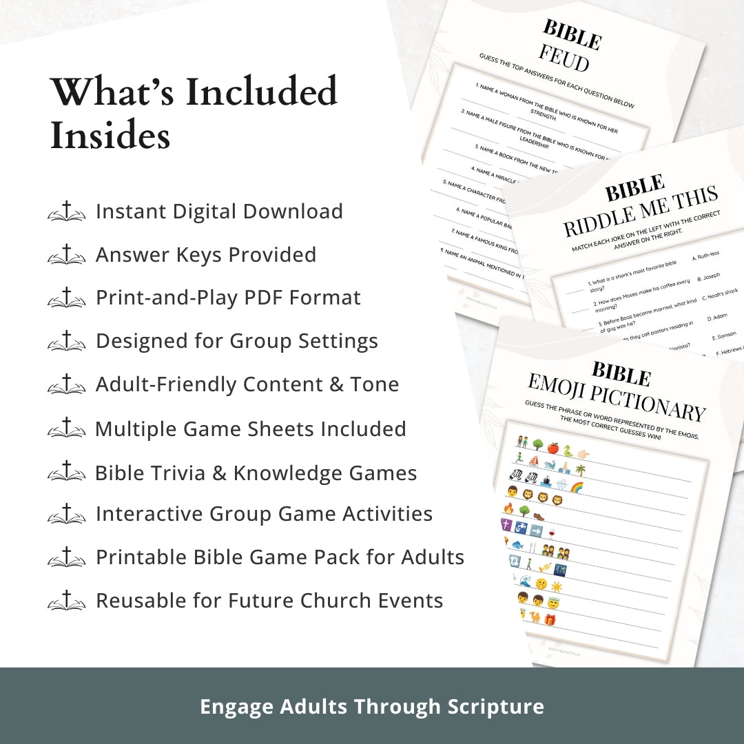 Bible Games for Adults (Church) ā Interactive Group Night Pack