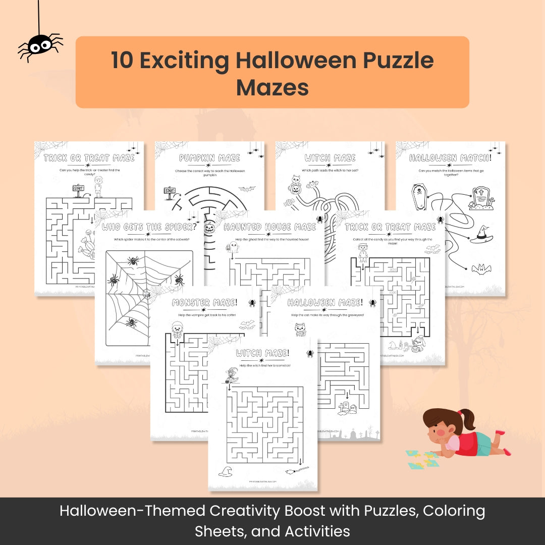 Halloween Activity & Coloring Bundle for Kids โ 55+ Fun Learning Pages
