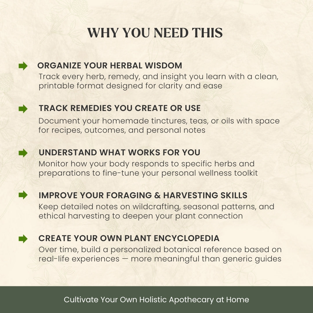 Herbal Healing & Plant Study Workbook – Track Plants, Heal Naturally, Grow Mindfully
