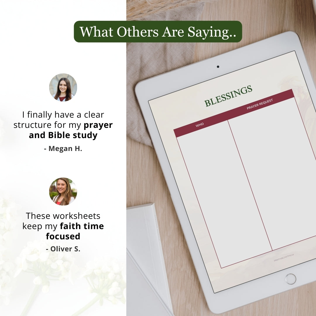 Prayer & Devotional Bible Study Worksheets & Planners