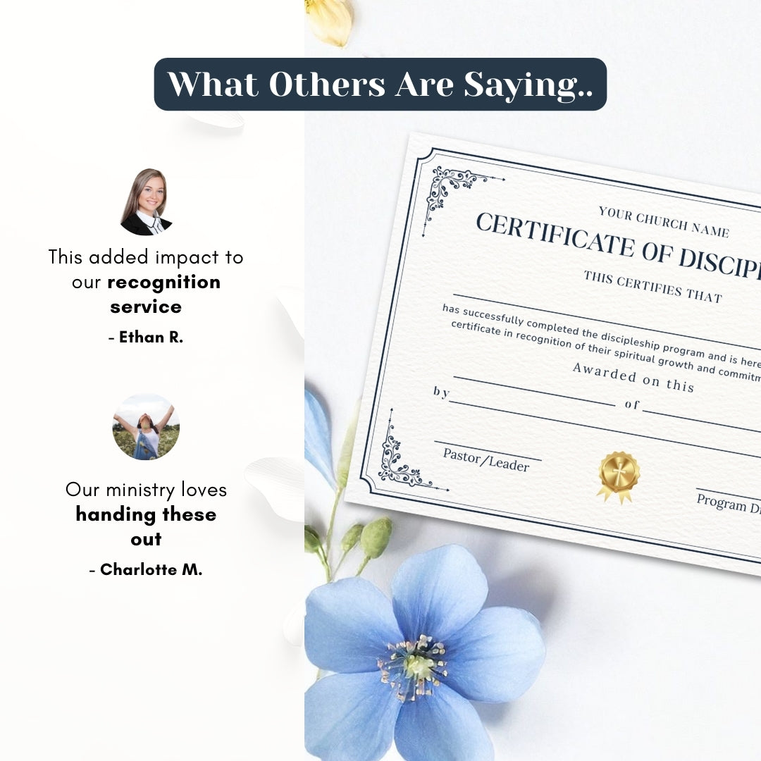 Canva Editable Discipleship Certificate Templates