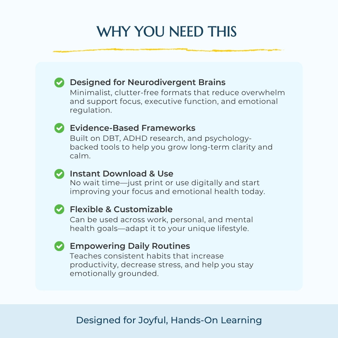 Adult Focus & Emotional Clarity Bundle – Plan, Regulate & Thrive