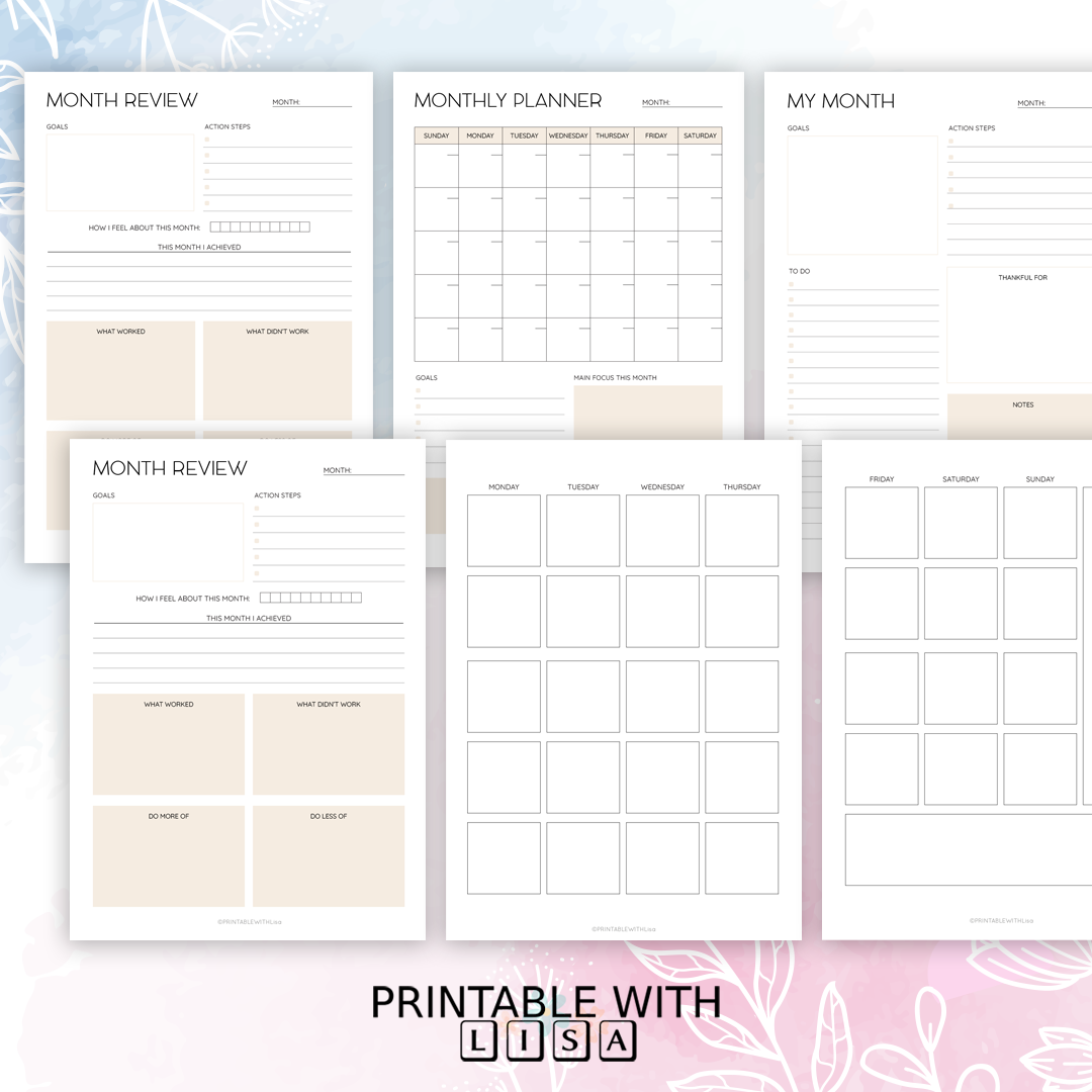 Bullet Journal Pintables, Bullet Journal Bundle, Printable Bujo Inserts, Weekly Spread