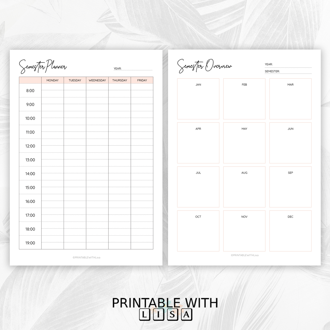 Student Planner Printable - Organizer for Study, Assignments & Time Management