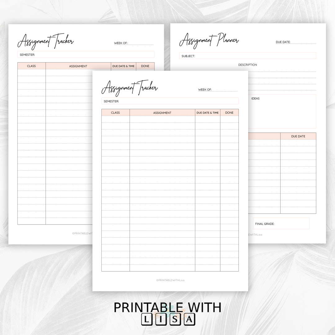 Student Planner Printable - Organizer for Study, Assignments & Time Management
