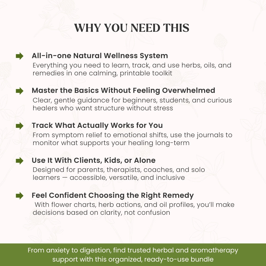 Holistic Herbal Healing & Natural Wellness Bundle - Herbs, Oils & Emotional Support