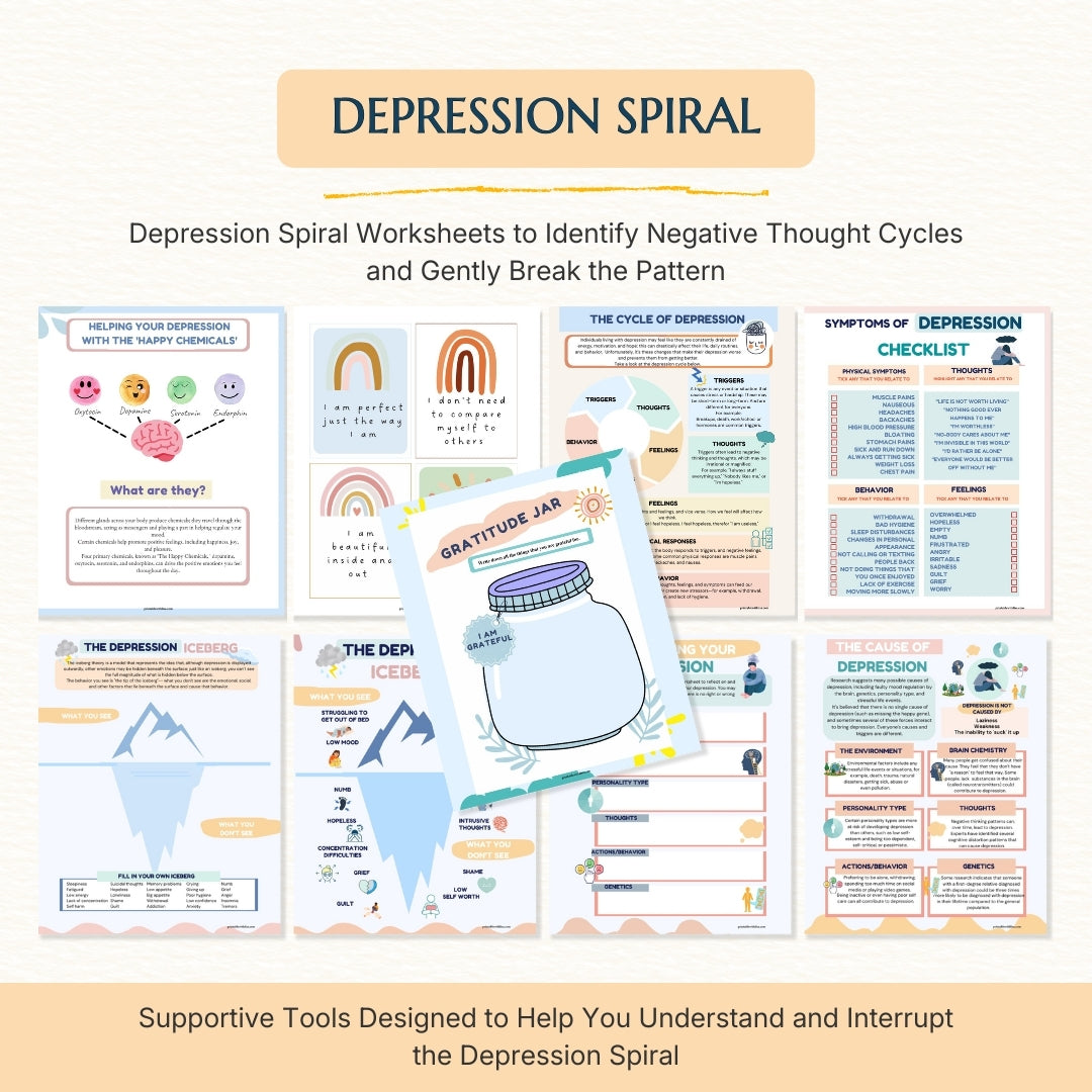 Mental Health / Anxiety Bundle 90% off bundle, DBT Flash Card, DBT Cheat Sheet, DBT Worksheet, Mental Health Journal, Self-Care Planner, Anxiety Journal