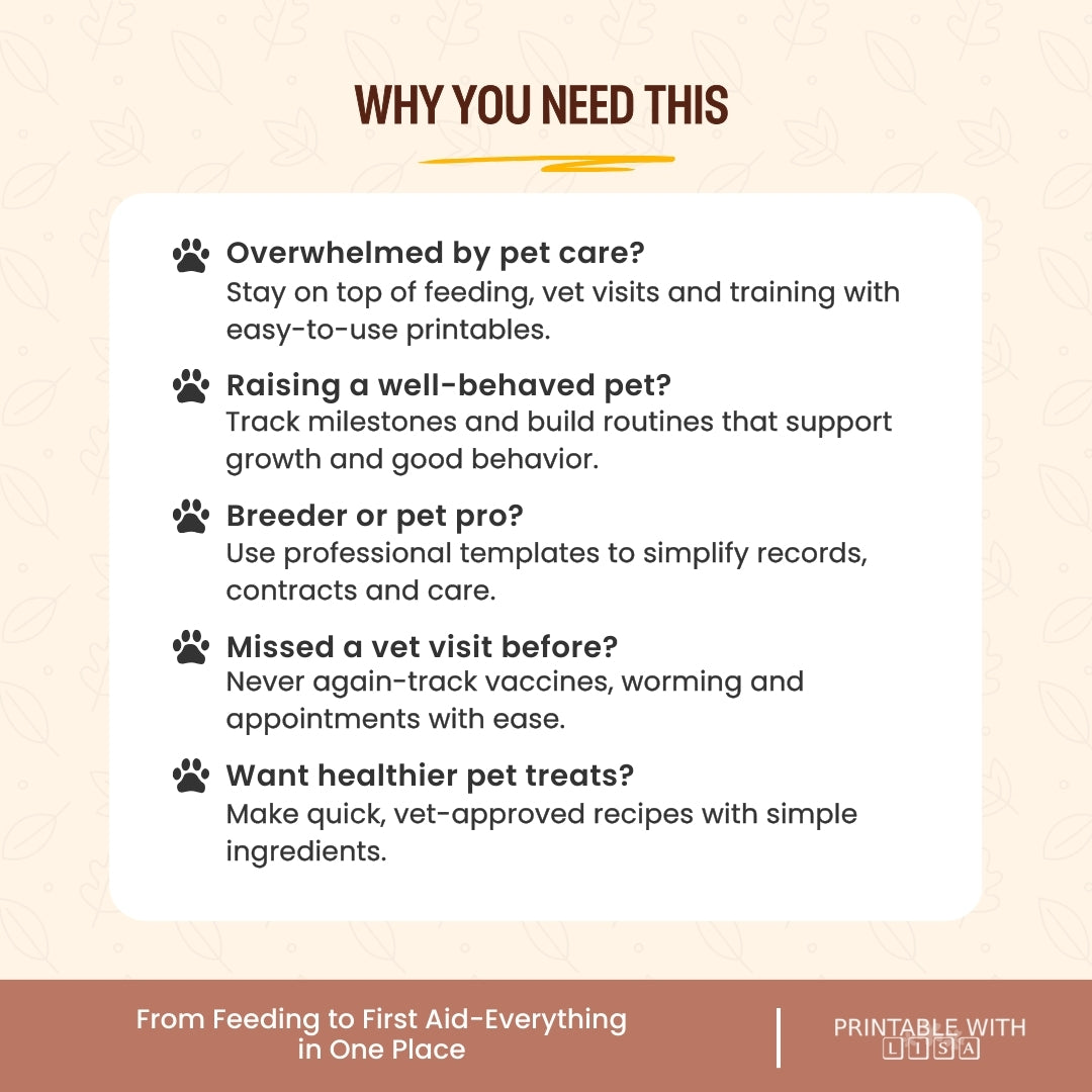 All-In-One Pet Wellness & Planner Bundle 🐶🐱