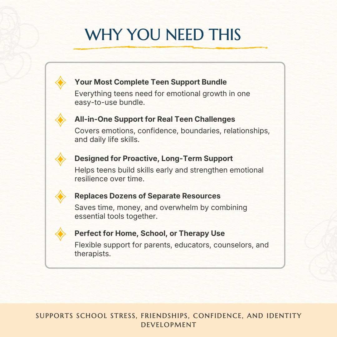 Ultimate Teen Mega Bundle — 8+ Therapist-Approved Tools to Build Confidence, Clarity & Emotional Strength to Boost Your Teen Growth