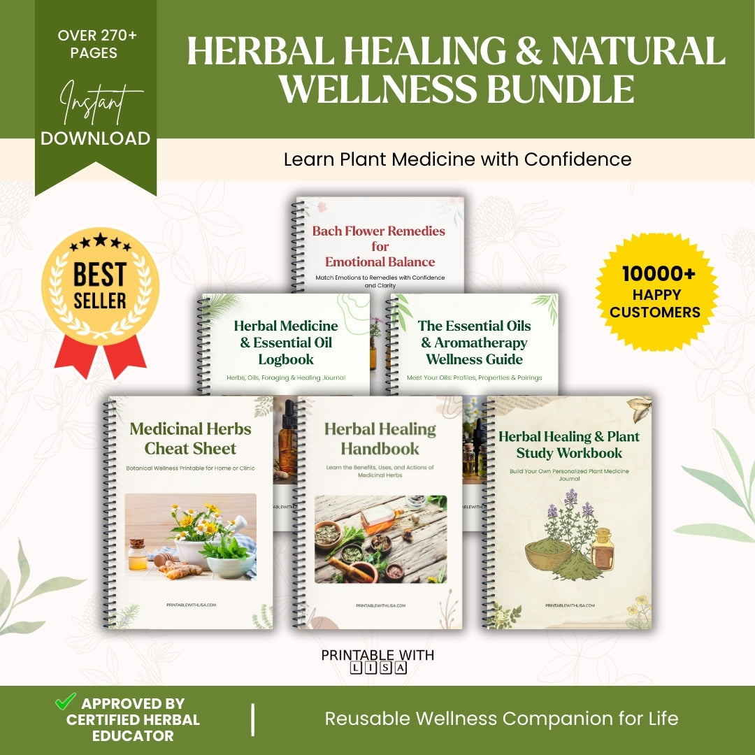 Holistic Herbal Healing & Natural Wellness Bundle - Herbs, Oils & Emotional Support