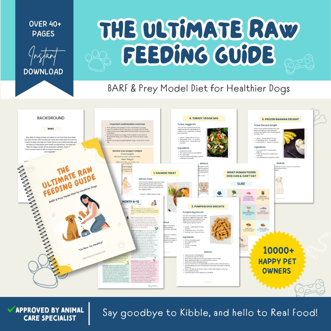 The Ultimate Raw Feeding Guide – 40+ Page BARF & Prey Model Meal Plan for Dogs