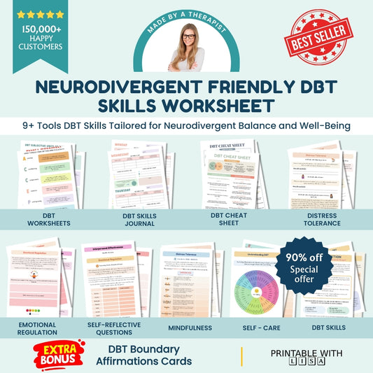 Ultimate Neurodivergent Friendly DBT Skills Worksheet – Calm & Control Toolkit