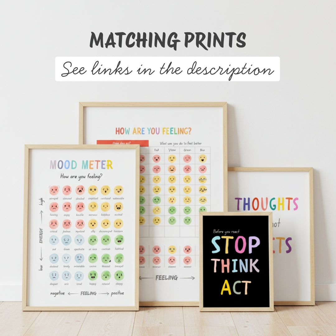 Growth Mindset Calm Corner Bundle – Mood Meter & Feelings Posters for Kids