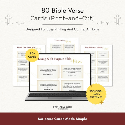 80 Bible Verse Cards — Daily Scripture Reminders