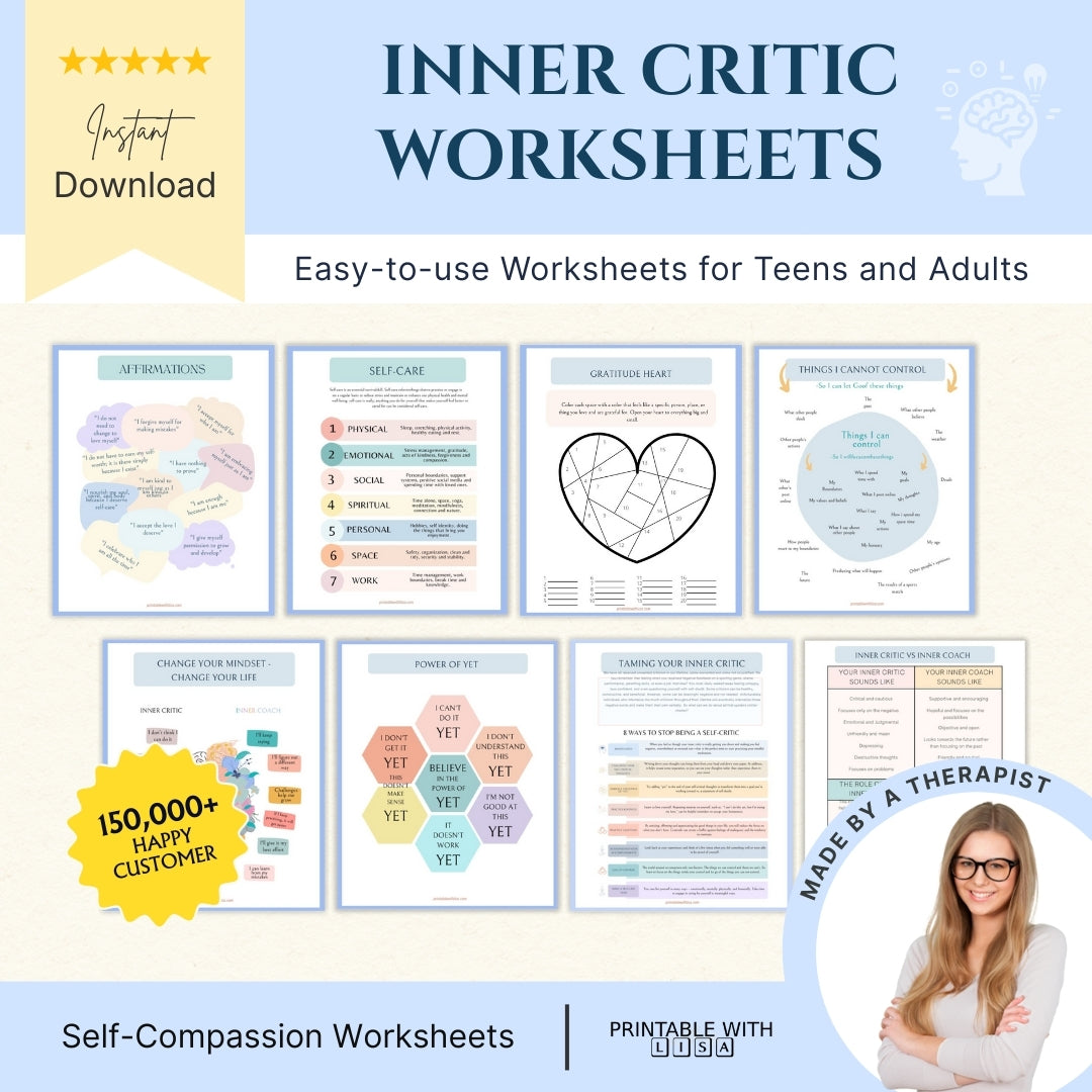 Inner Critic Worksheets – Gentle Self-Talk Reset