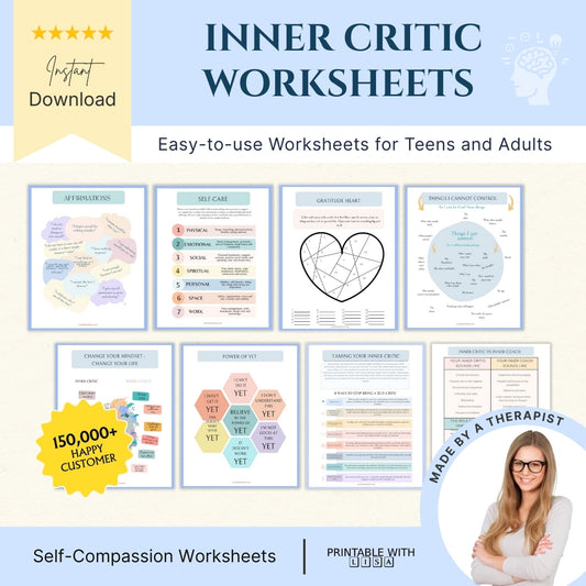 Inner Critic Worksheets – Gentle Self-Talk Reset