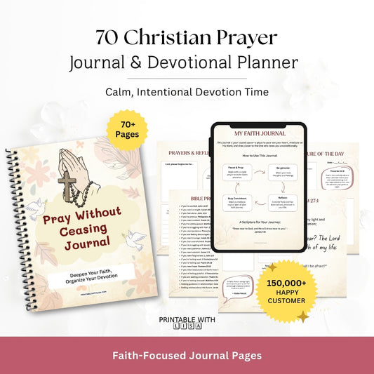 70 Christian Prayer Journal & Devotional Planner