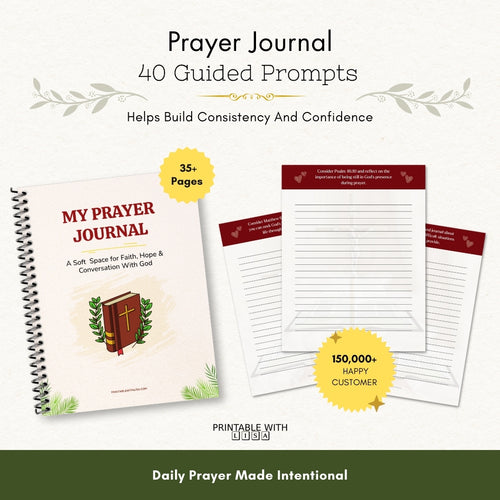 My Prayer Journal - 40 Guided Prompts for Deeper Prayer Focus