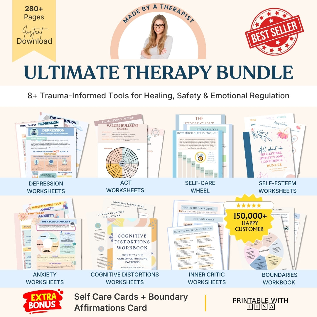 Ultimate Therapy Bundle – Anxiety, Stress & Emotional Healing Toolkit with 8+ Expert Tools