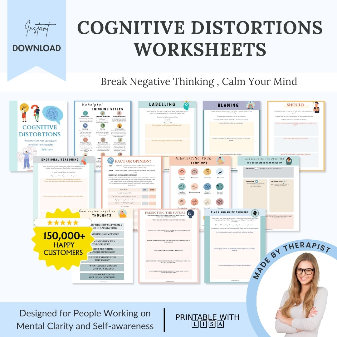 Cognitive Distortions Worksheets — Calm Your Mind Fast