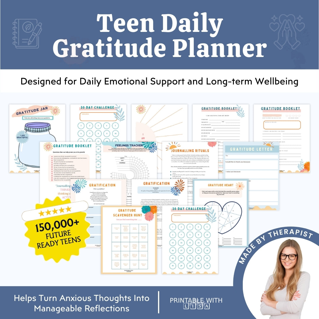 Teen Daily Gratitude Planner — Calm, Confidence & Mindful Days