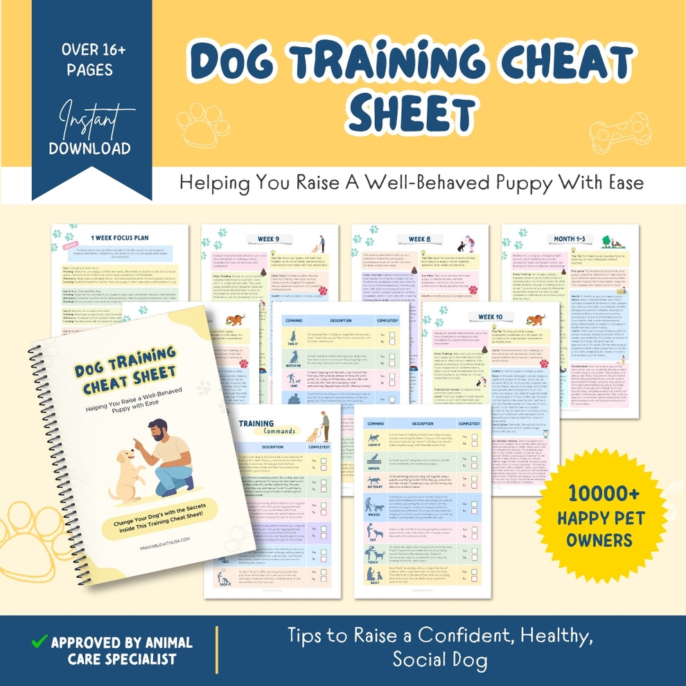 Dog Training Cheat Sheet Printable Puppy Training Guide PRINTABLE