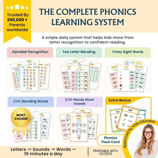 Ultimate Learning Essential for Kids | Learn to Read Activity Bundle | Homeschool & Kindergarten | From Beginner to Expert