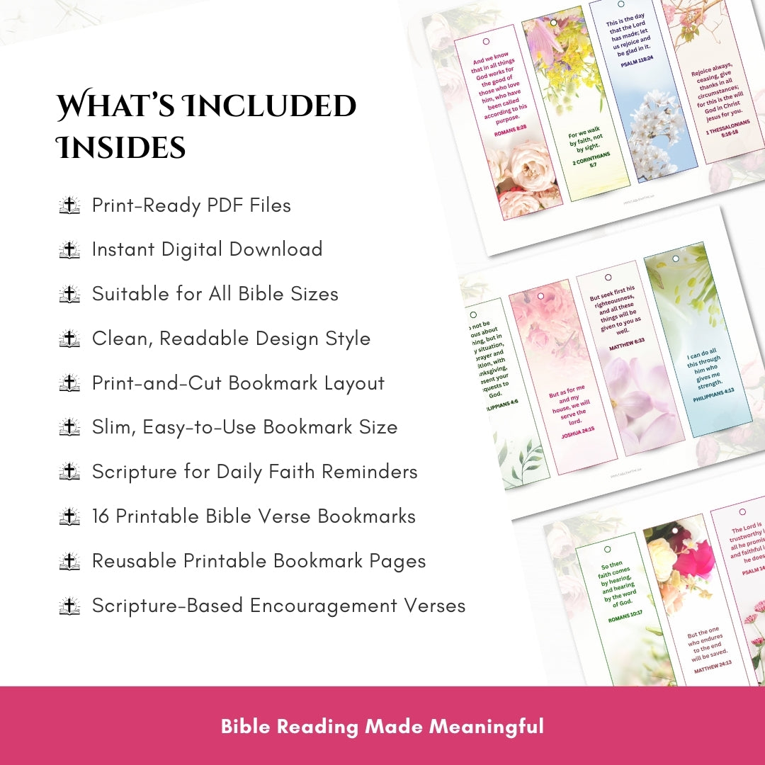 16 Bible Verse Bookmarks — Daily Faith Reminders