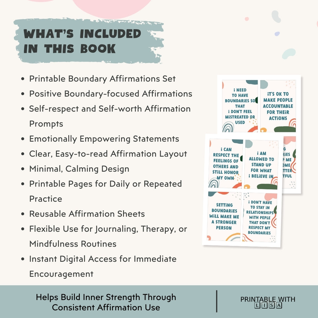Teen Boundaries Affirmation Cards — Confidence & Self-Trust