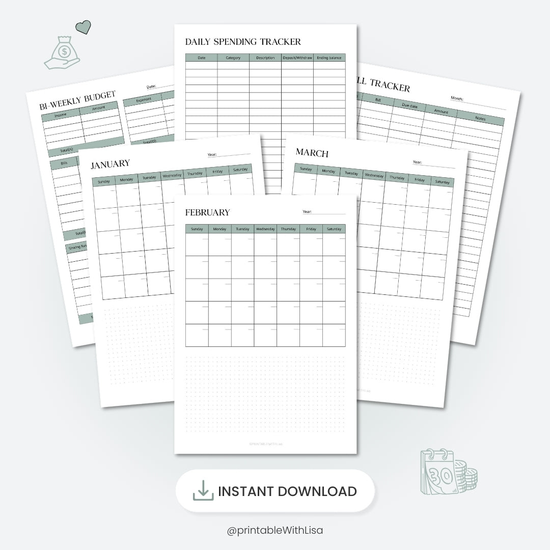Budget Planner Printable, Finance Planner, Monthly Budget, Weekly Budget, Budget Template