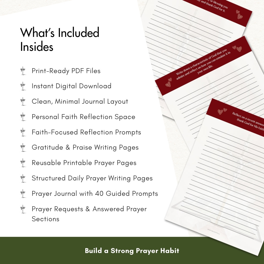 My Prayer Journal — 40 Guided Prompts for Deeper Prayer Focus