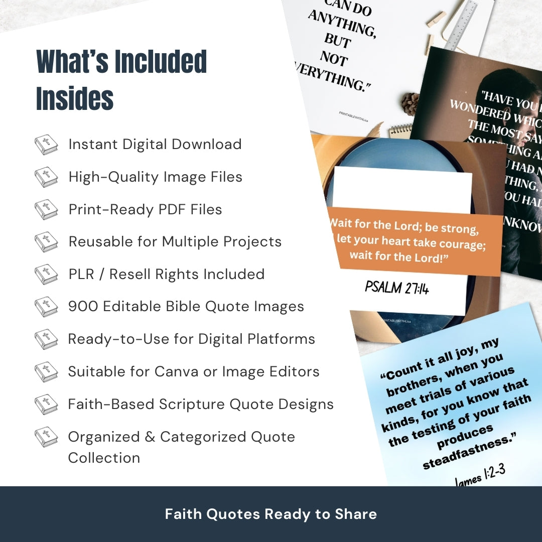 900+ Bible Quote Images PLR Bundle – Share Scripture with Ease