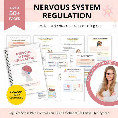 Nervous System Regulation Workbook, Somatic Exercise Polyvagal Theory Ladder Vagus Vagal Nerve Therapy Techniques Worksheets Co-regulation