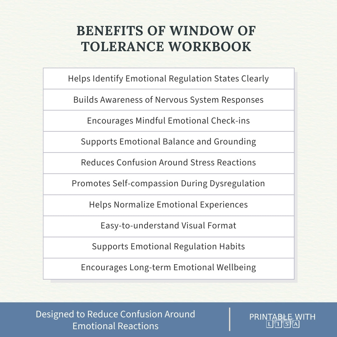 Window of Tolerance Workbook – Emotional Regulation Made Visual