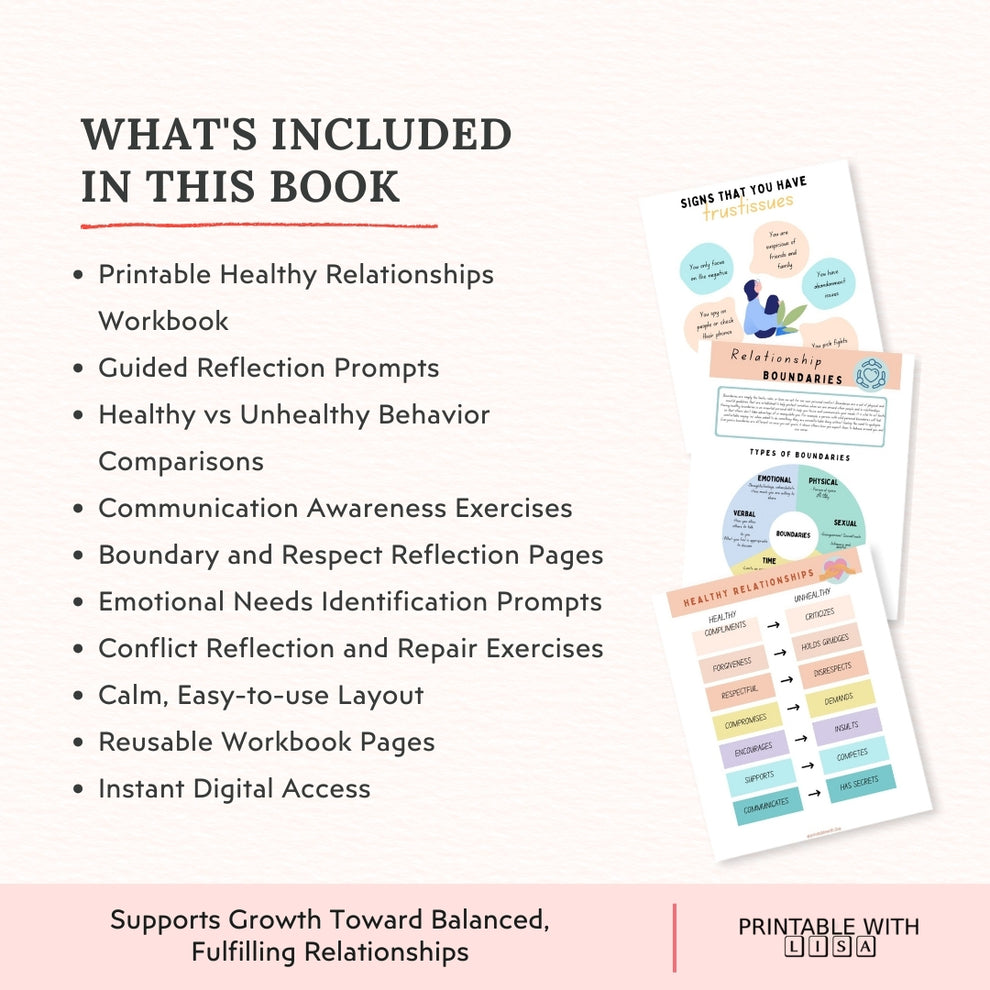 Teen Healthy Relationship Workbook | Communication & Boundaries Guide ...