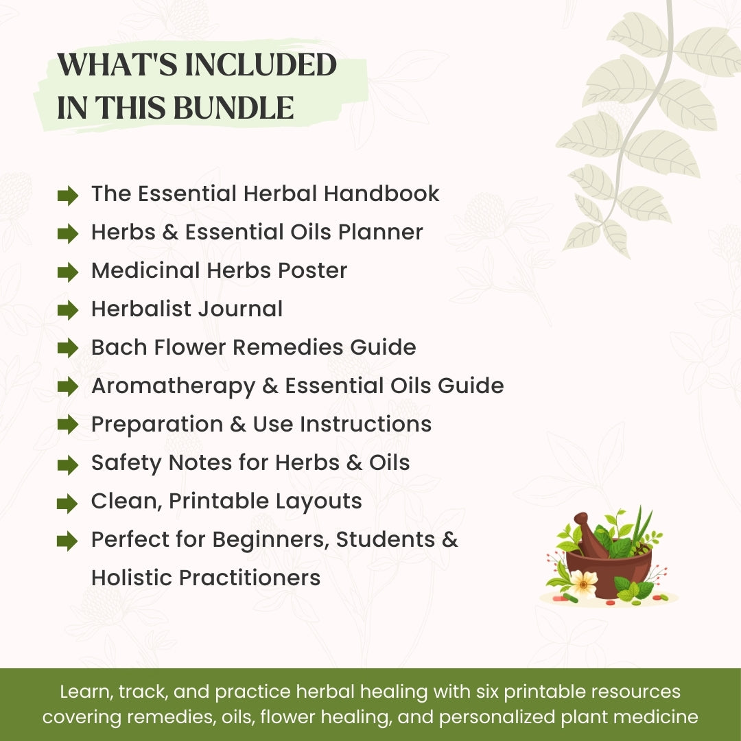 Holistic Herbal Healing & Natural Wellness Bundle - Herbs, Oils & Emotional Support