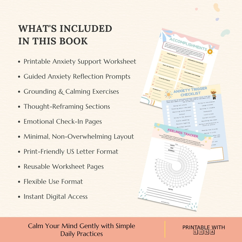 Teen Anxiety Workbook – Calm, Clear & Grounded Support – PRINTABLE WITH ...
