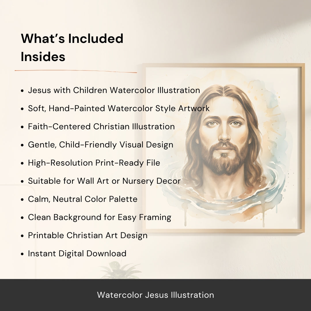 Jesus with Children Art – Gentle Christian Wall Artwork for Families
