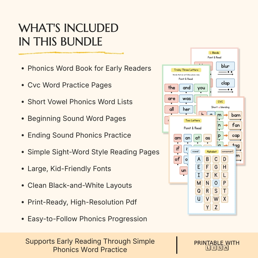 Ultimate Learning Essential for Kids | Learn to Read Activity Bundle | Homeschool & Kindergarten | From Beginner to Expert
