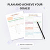 Goal Planner Kit, Goals Tracker, SMART Goal Setting, New Year, Monthly Habits Reflections, Productivity