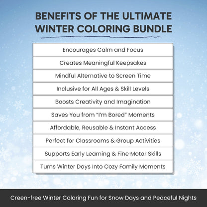 The Ultimate Winter Coloring Bundle – Cozy Art Fun for Kids & Families