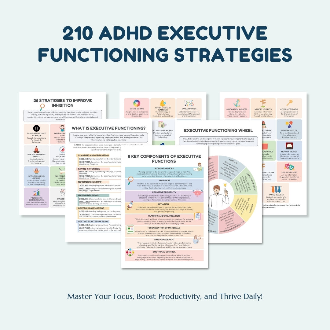 Adhd Executive Function Chart ADHD & Executive Functioning Toolkit | 250+ Focus & Coping Tools ...