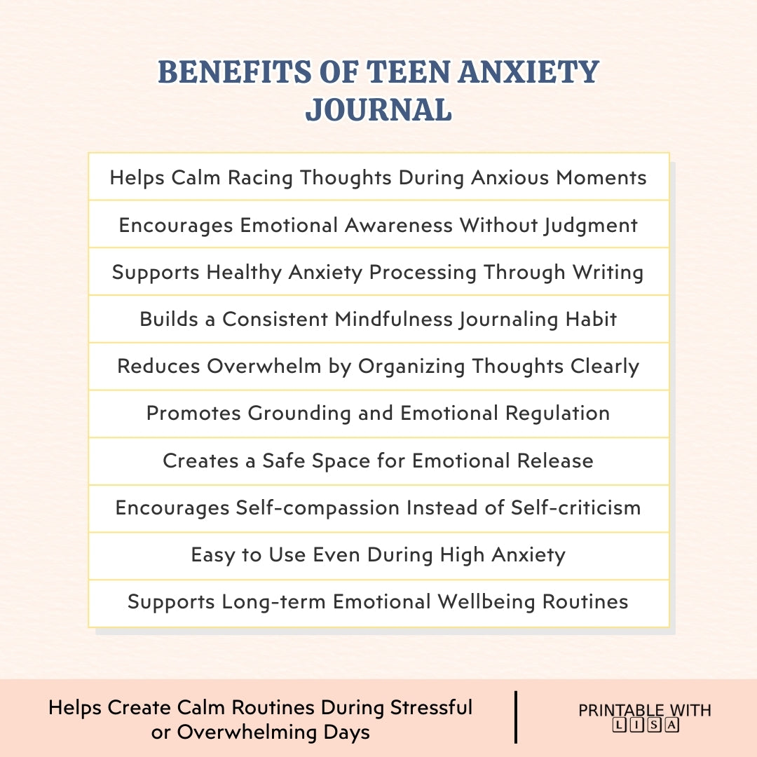 Teen Anxiety Journal — Calm Your Mind, One Page at a Time