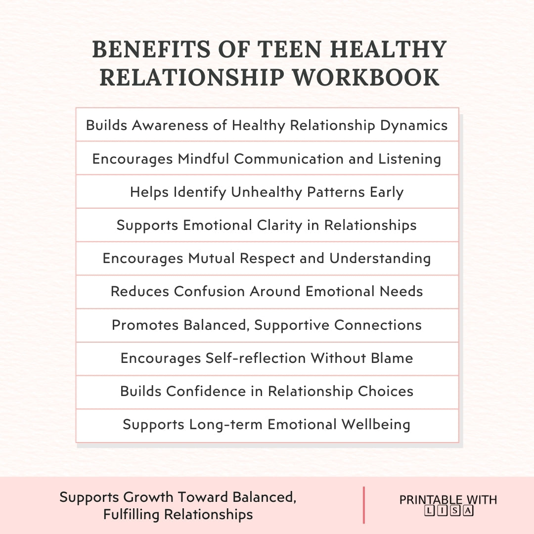 Teen Healthy Relationship Workbook – Build Respect, Trust & Communication