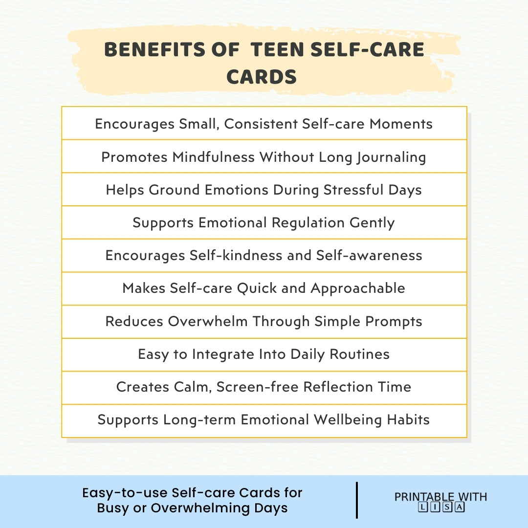Teen Self-Care Cards – Calm & Confidence in Minutes