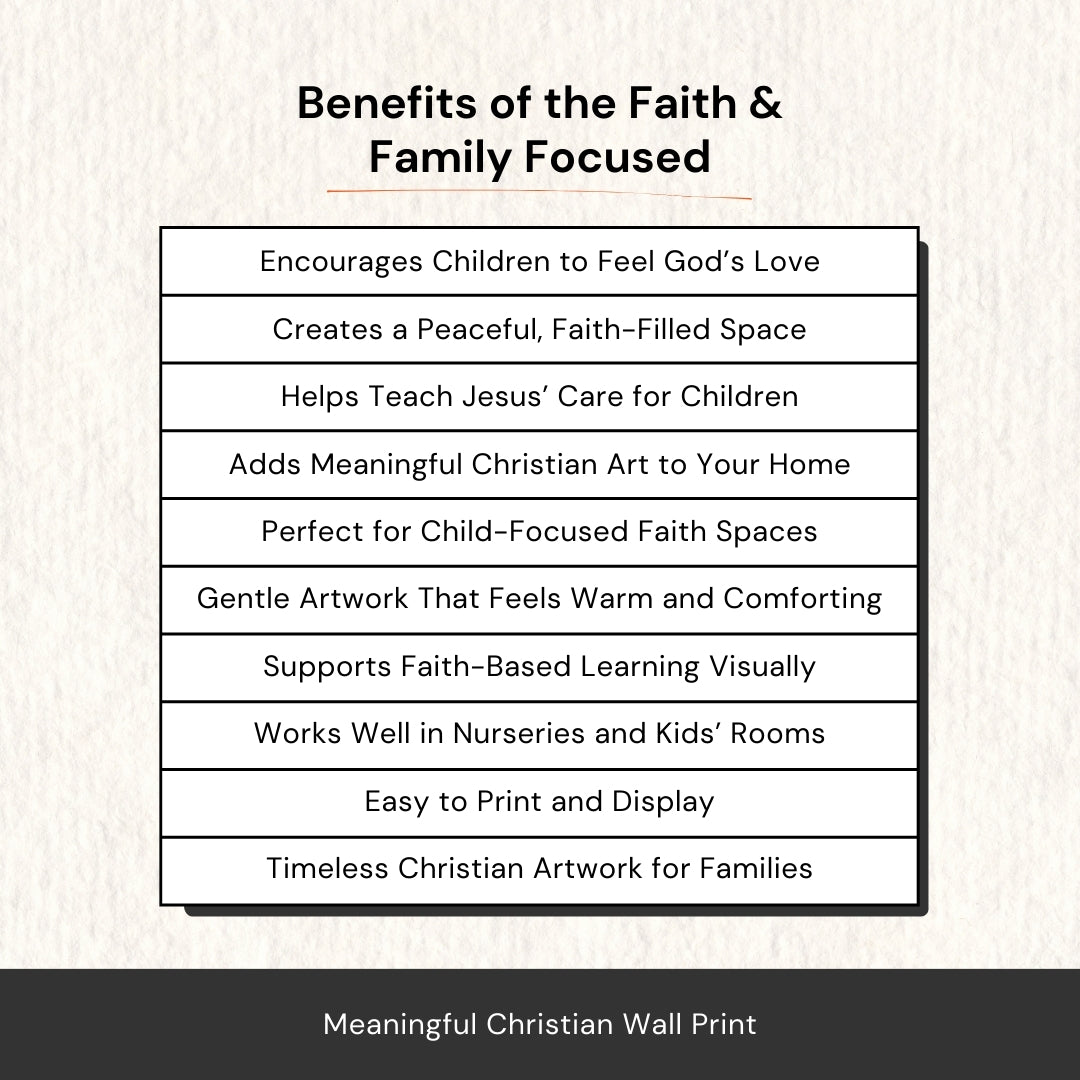 Jesus with Children Art – Gentle Christian Wall Artwork for Families