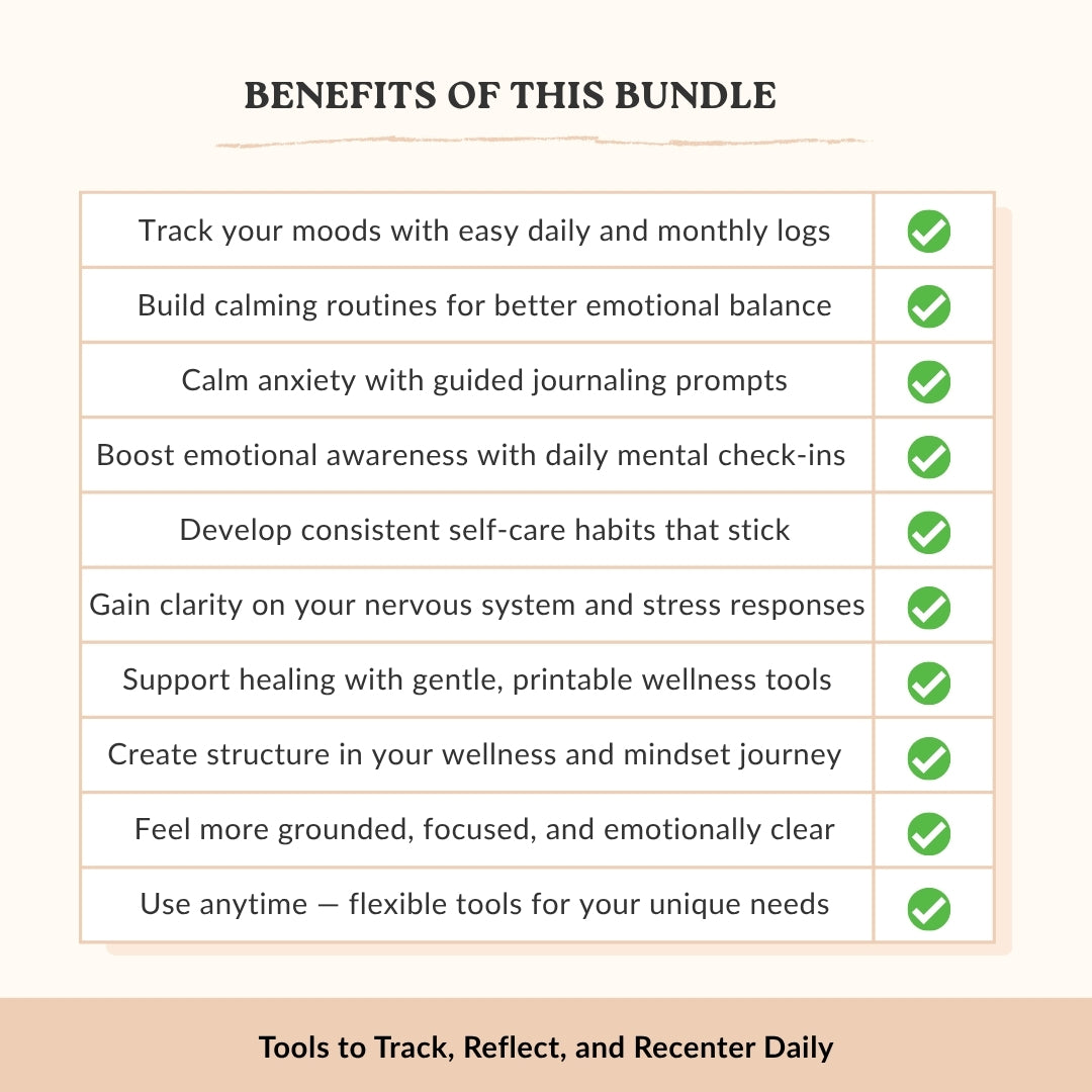 The Mental Clarity & Self-Care Bundle – 5 Therapist Tools for Focus, Calm, and Inner Balance